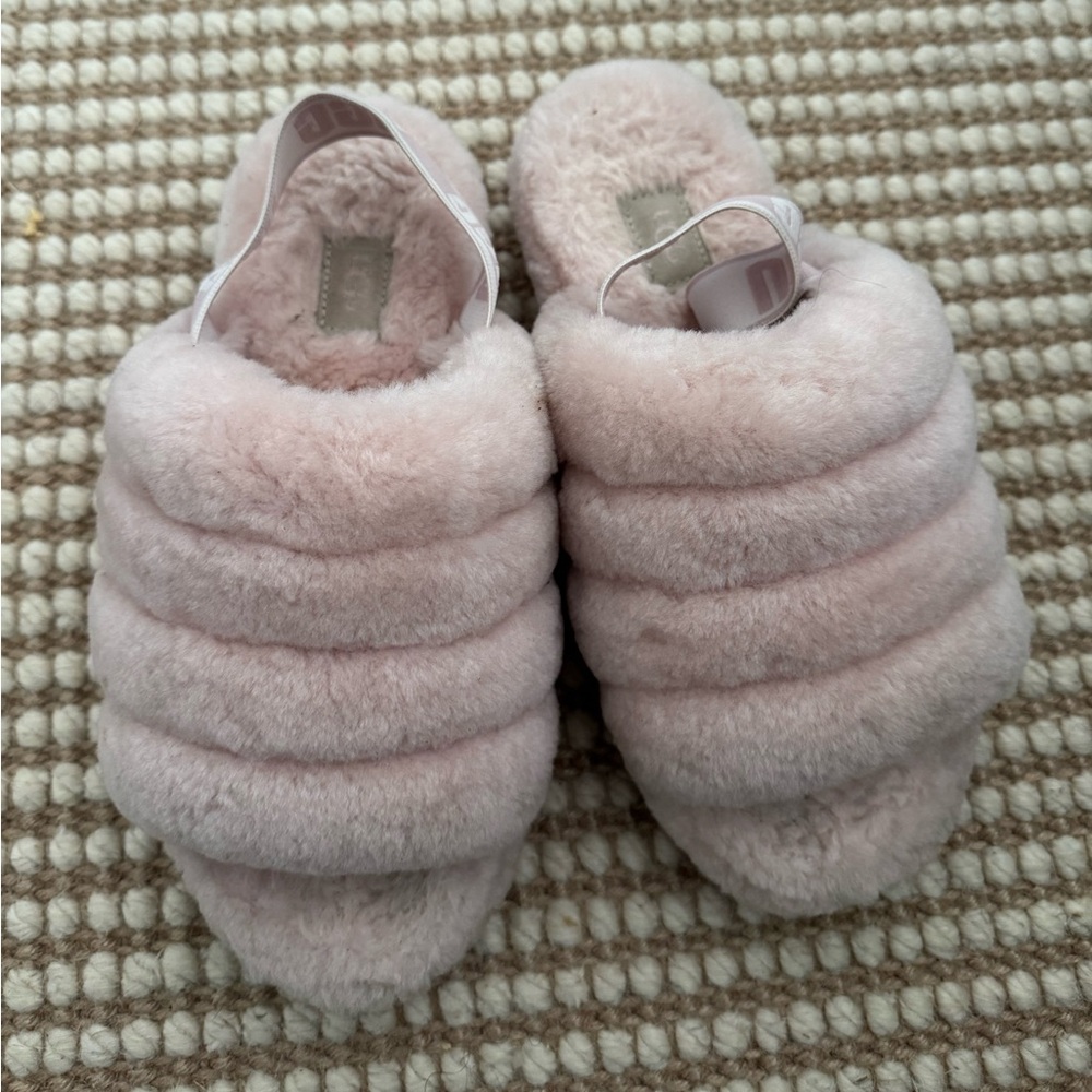 UGG Pink Fluffy Slippers